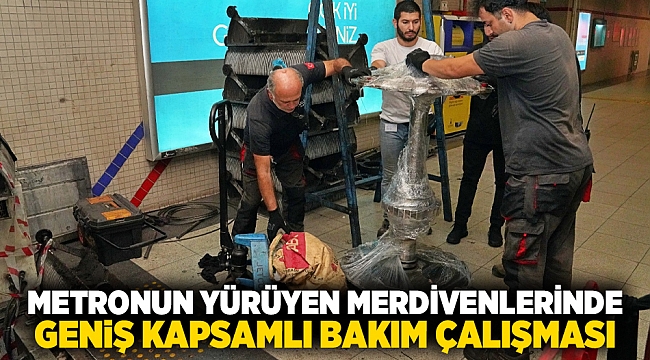 Metronun yürüyen merdivenlerinde geniş kapsamlı bakım çalışması