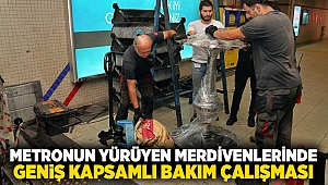 Metronun yürüyen merdivenlerinde geniş kapsamlı bakım çalışması