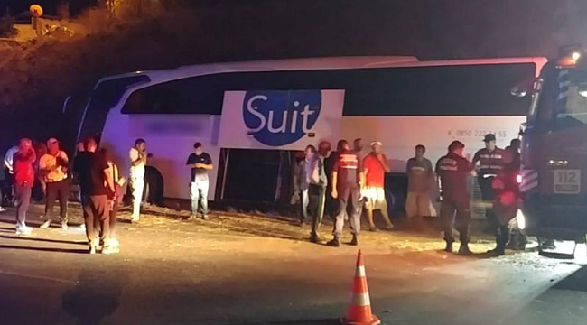 Aydın'da otobüs devrildi: 1 ölü, 10 yaralı