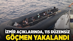 İzmir açıklarında, 115 düzensiz göçmen yakalandı