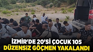 İzmir'de 20'si çocuk 105 düzensiz göçmen yakalandı