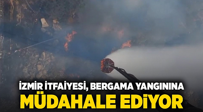 İzmir İtfaiyesi, Bergama yangınına müdahale ediyor