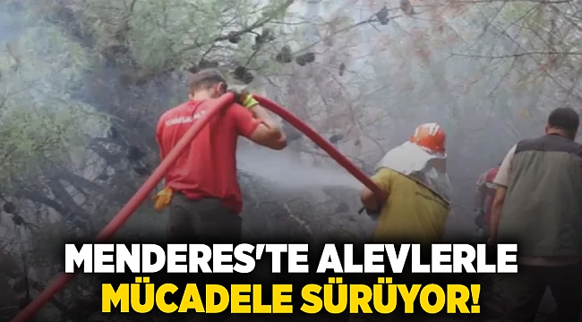 Menderes'te alevlerle mücadele devam ediyor!