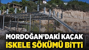 Mordoğan'daki kaçak iskele sökümü bitti