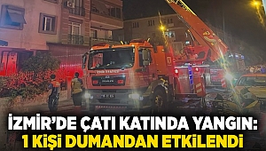 Ödemiş'te çatı katında yangın: 1 kişi dumandan etkilendi