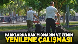 Parklarda bakım onarım ve zemin yenileme çalışması