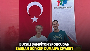 Bucalı şampiyon sporcudan Başkan Görkem Duman’a ziyaret