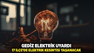 Gediz Elektrik uyardı: 17 İlçe'de elektrik kesintisi yaşanacak