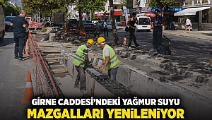 Girne Caddesi’ndeki yağmur suyu mazgalları yenileniyor