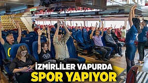 İzmirliler vapurda spor yapıyor