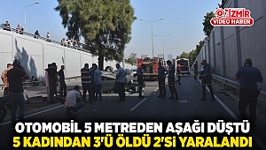 Otomobil 5 metreden aşağı düştü 5 kadından 3'ü öldü 2'si yaralandı