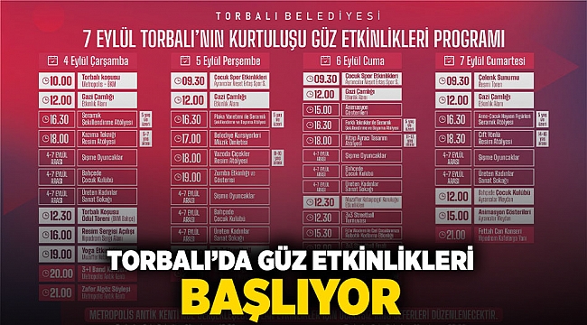 Torbalı'da Güz Etkinlikleri Başlıyor