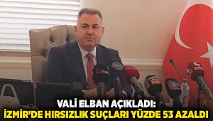 Vali Elban açıkladı: İzmir'de hırsızlık suçları yüzde 53 azaldı