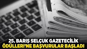 25'inci Barış Selçuk Gazetecilik Ödülleri'ne başvurular başladı