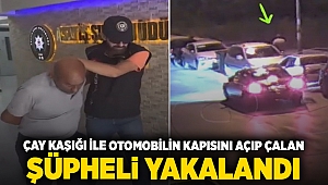 Çay kaşığı ile otomobilin kapısını açıp çalan şüpheli yakalandı