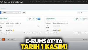 E-RUHSAT’TA TARİH 1 KASIM!