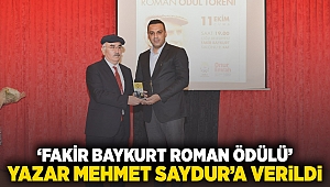 'Fakir Baykurt Roman Ödülü' Yazar Mehmet Saydur'a verildi