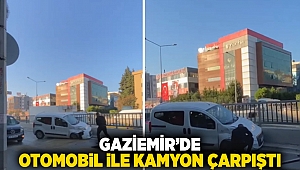 Gaziemir’de otomobil ile kamyon çarpıştı