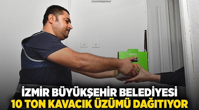 İzmir Büyükşehir Belediyesi 10 ton Kavacık üzümü dağıtıyor