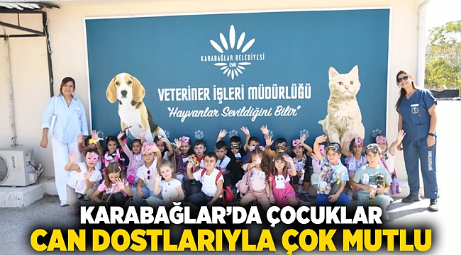 Karabağlar’da çocuklar can dostlarıyla çok mutlu