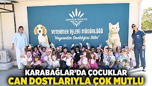 Karabağlar’da çocuklar can dostlarıyla çok mutlu