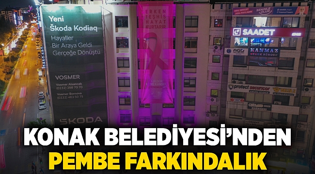 Konak Belediyesi’nden pembe farkındalık