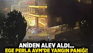 Aniden alev aldı... Ege Perla AVM'de yangın paniği!