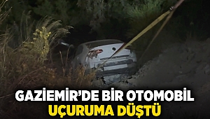 Gaziemir’de bir otomobil uçuruma düştü