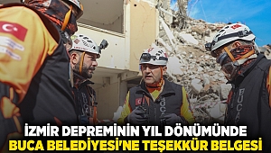 İzmir depreminin yıl dönümünde Buca Belediyesi'ne teşekkür belgesi