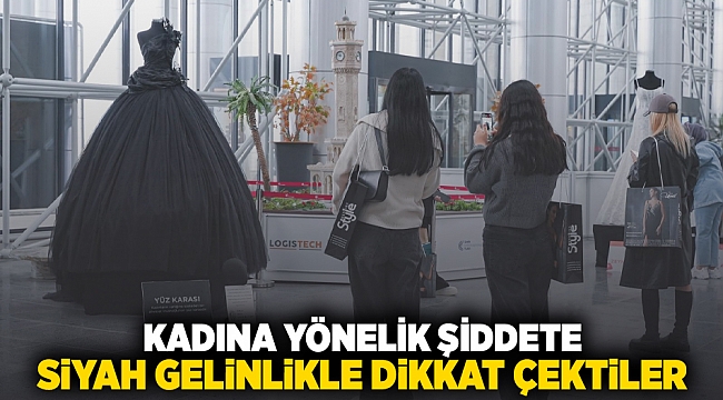 Kadına yönelik şiddete siyah gelinlikle dikkat çektiler