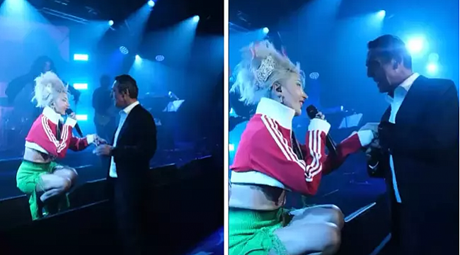 Ali Koç sahneye çıktı, Hande Yener'le şarkı söyledi