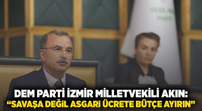 DEM Parti İzmir Milletvekili Akın: 