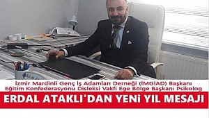 İMGİD Başkanı Erdal Ataklı'dan yılbaşı mesajı 