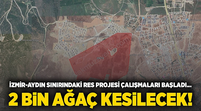 İzmir-Aydın sınırındaki RES projesi çalışmaları başladı... 2 bin ağaç kesilecek!