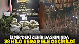 İzmir'deki zehir baskınında 38 kilo esrar ele geçirildi!