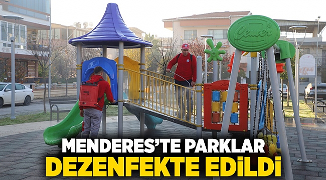 Menderes’te Parklar Dezenfekte Edildi