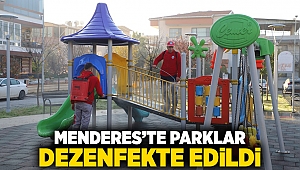 Menderes’te Parklar Dezenfekte Edildi