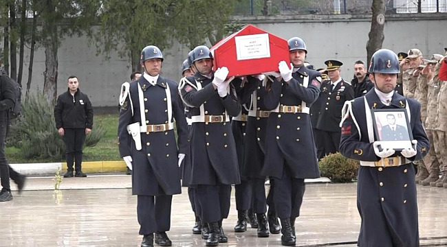 Silahlı saldırı sonucu şehit düşen jandarma için veda töreni