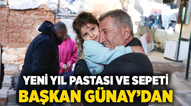 Yeni yıl pastası ve sepeti Başkan Günay'dan