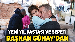 Yeni yıl pastası ve sepeti Başkan Günay'dan