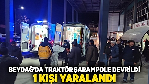 Beydağ'da traktör şarampole devrildi: 1 yaralı!