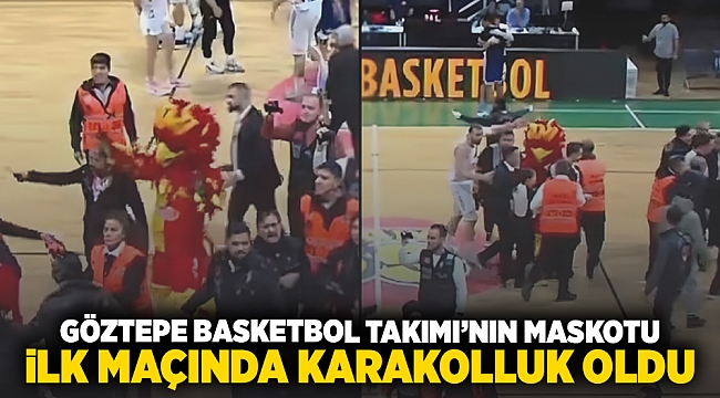 Göztepe Basketbol Takımı'nın maskotu ilk maçında karakolluk oldu