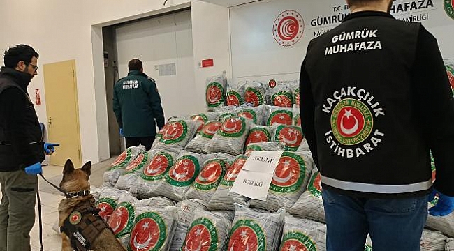 Gümrükte 870 kilo uyuşturucu ele geçirildi