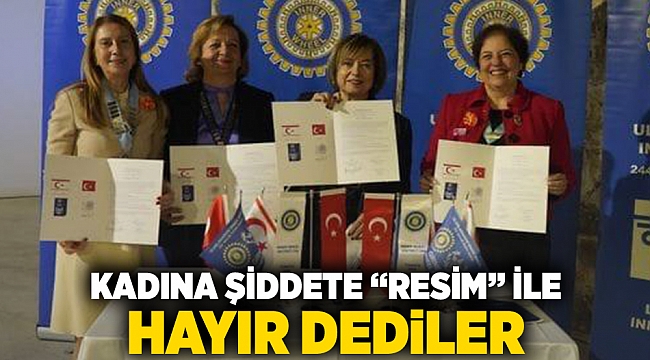 Kadına şiddete “resim” ile hayır dediler