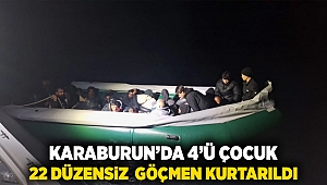 Karaburun'da 4'ü çocuk 22 düzensiz göçmen kurtarıldı
