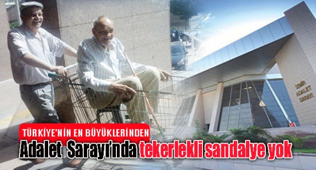 Adliyede market arabasıyla taşındı