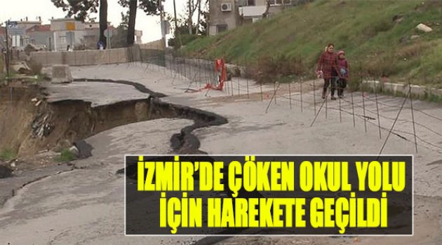 Çöken Okul Yolu İçin Harekete Geçildi