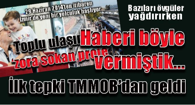 İlk tepki TMMOB'dan