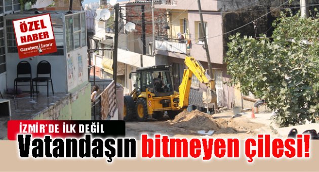 Vatandaş bitmeyen kanalizasyon çalışmasından şikayetçi